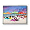 thumbnail image 1 of Stupell Industries Beach Umbrellas on Shore Landscape Photography Black Framed Art Print Wall Art, 14 x 11, 1 of 9