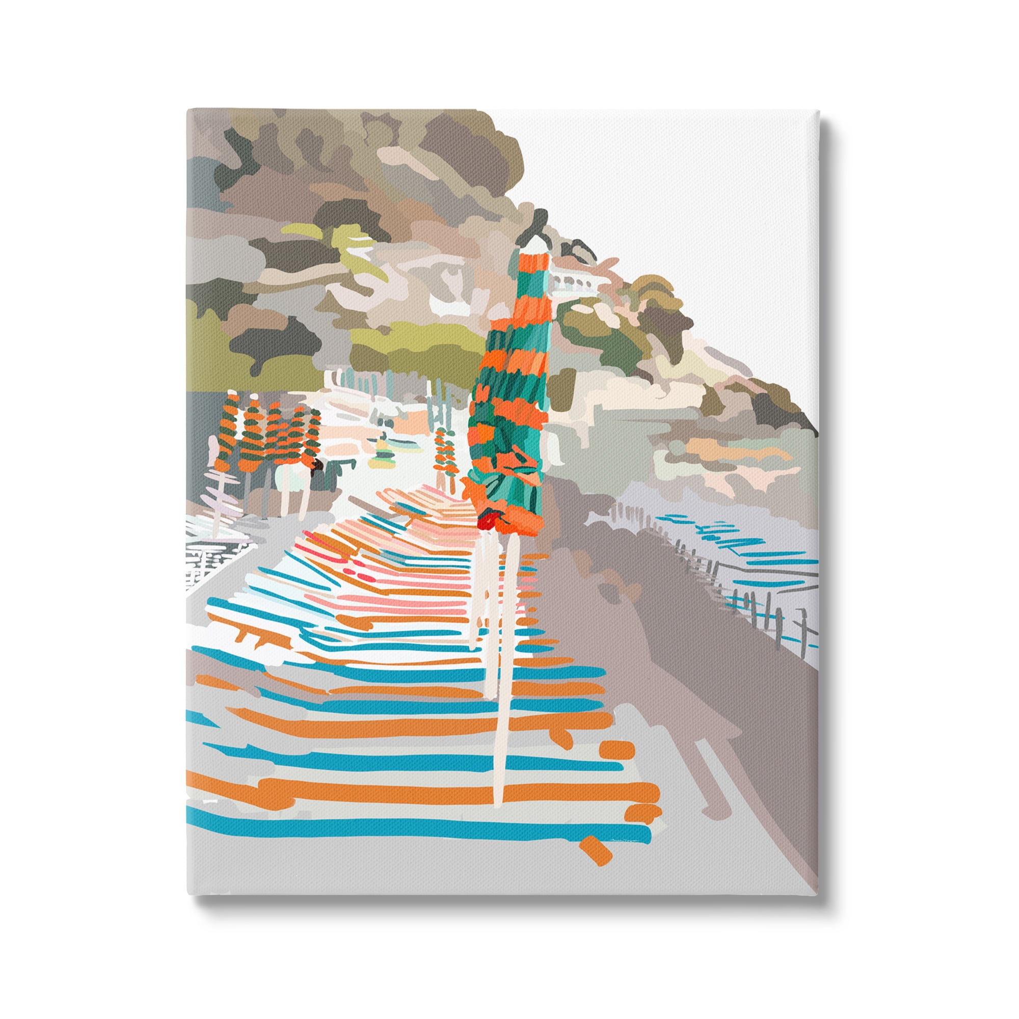Stupell Industries Beach Vacation Coast Nature Painting Gallery Wrapped Canvas Print Wall Art, 30 x 40