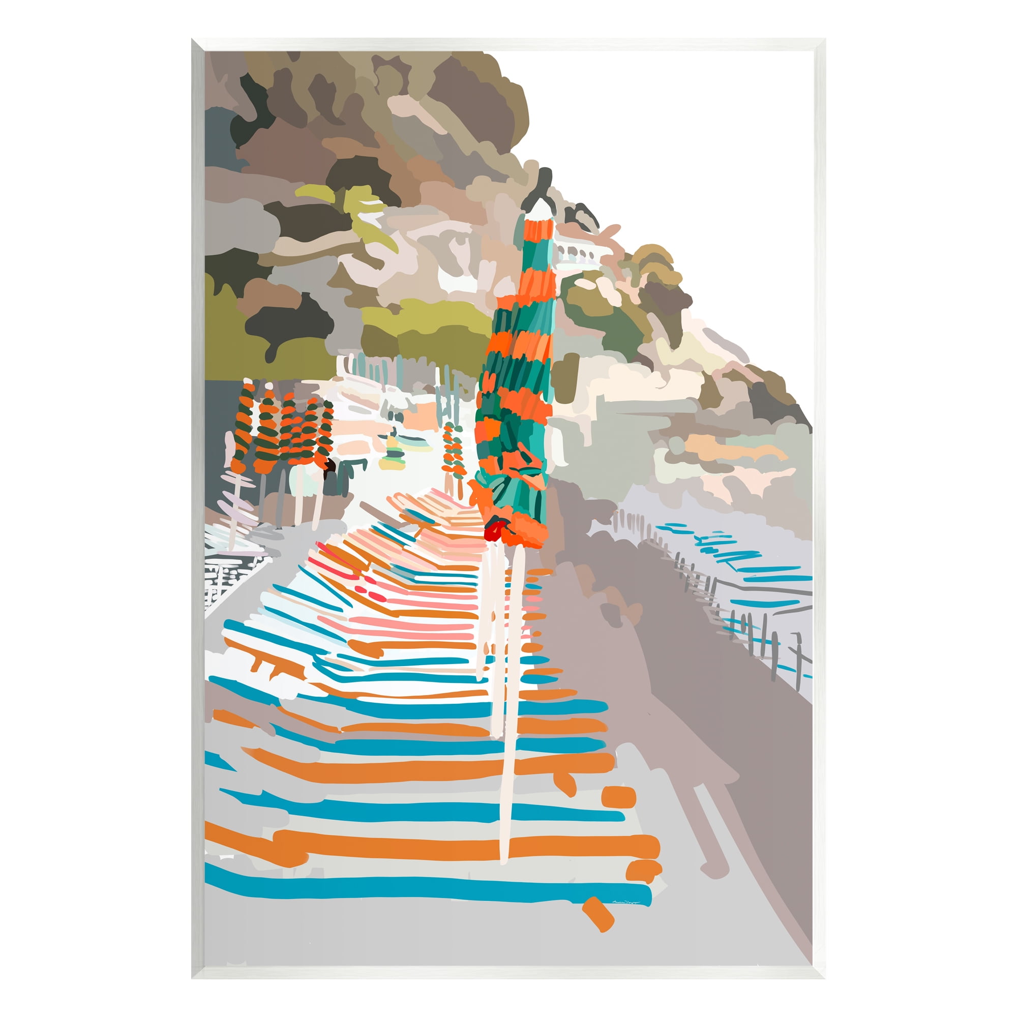 Stupell Industries Beach Vacation Coast Nature Painting Unframed Art Print Wall Art, 13 x 19