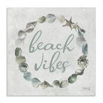 Stupell Industries Beach Vibes with Shells Animals & Insects Painting Gallery Wrapped Canvas Art Print Wall Art, 17 x 17