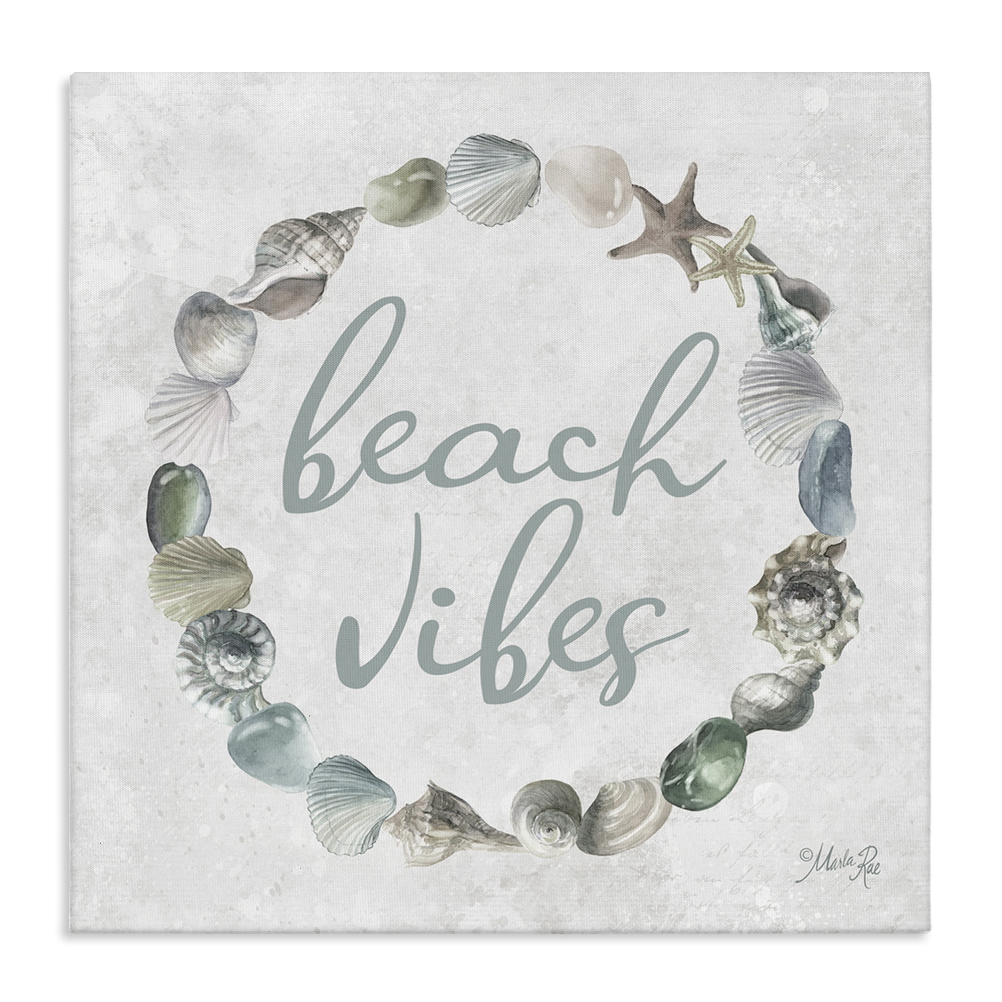 Stupell Industries Beach Vibes with Shells Animals & Insects Painting Gallery Wrapped Canvas Art Print Wall Art, 24 x 24