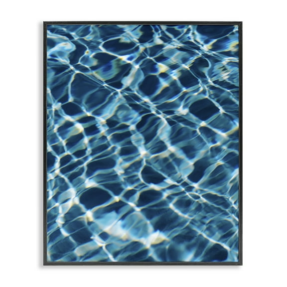 Stupell Industries Beach Water Pattern Abstract Painting Black Framed Art Print Wall Art, 11 x 14