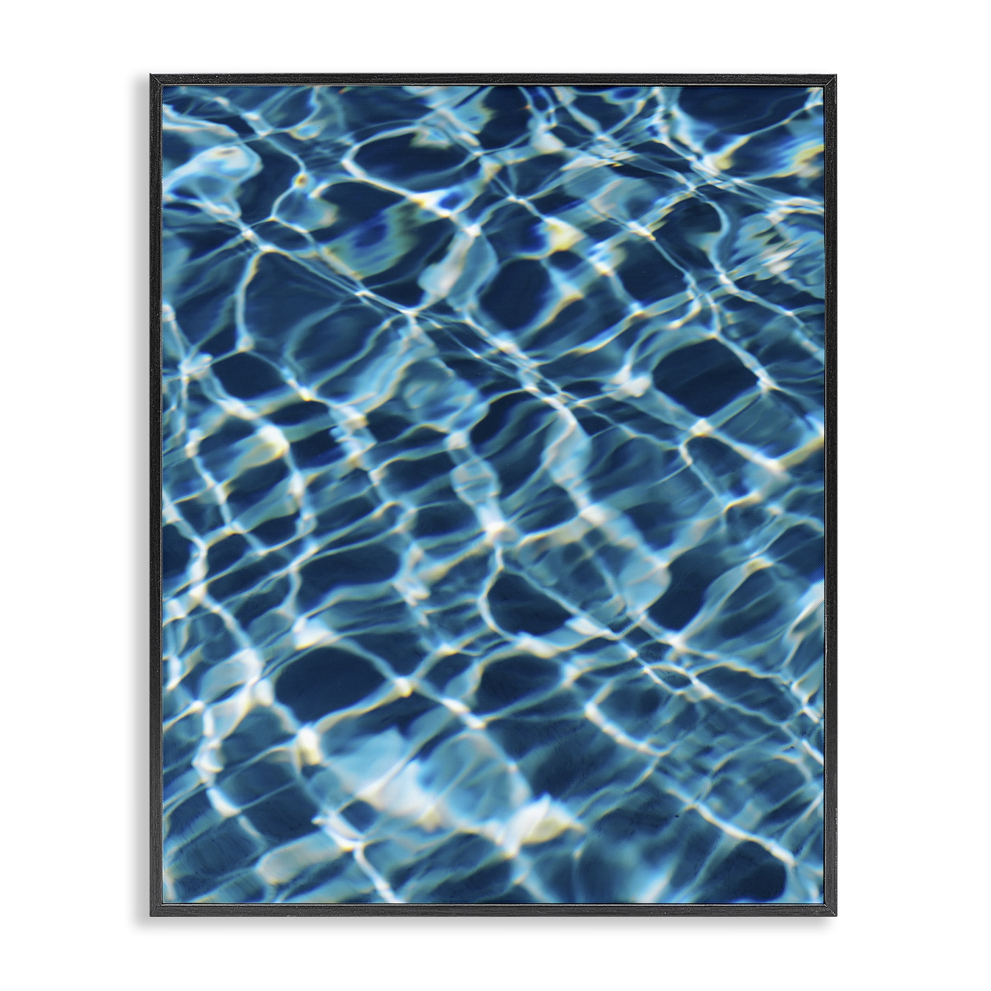 Stupell Industries Beach Water Pattern Abstract Painting Black Framed Art Print Wall Art, 24 x 30
