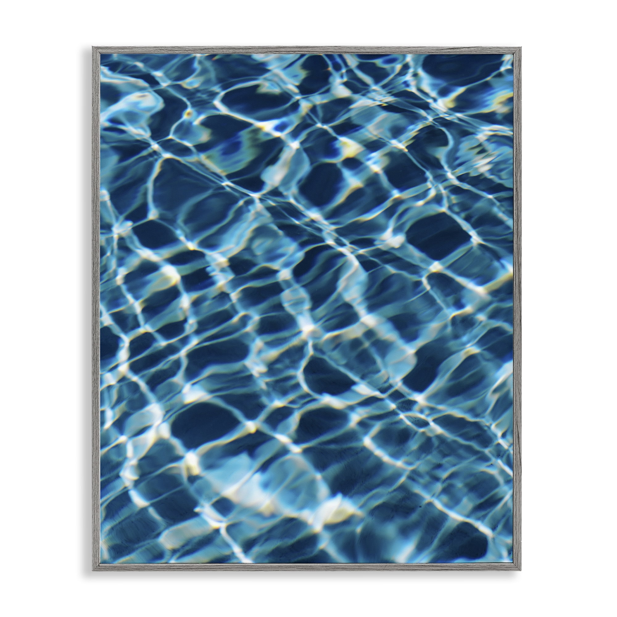 Stupell Industries Beach Water Pattern Abstract Painting Gray Framed Art Print Wall Art, 16 x 20