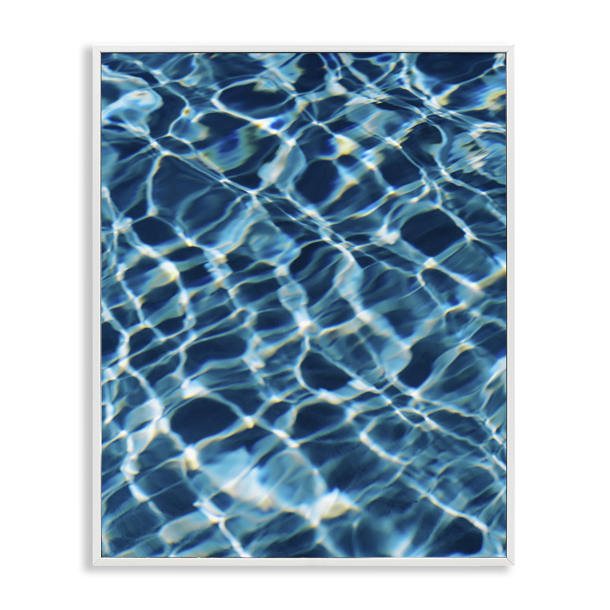 Stupell Industries Beach Water Pattern Abstract Painting White Framed Art Print Wall Art, 11 x 14