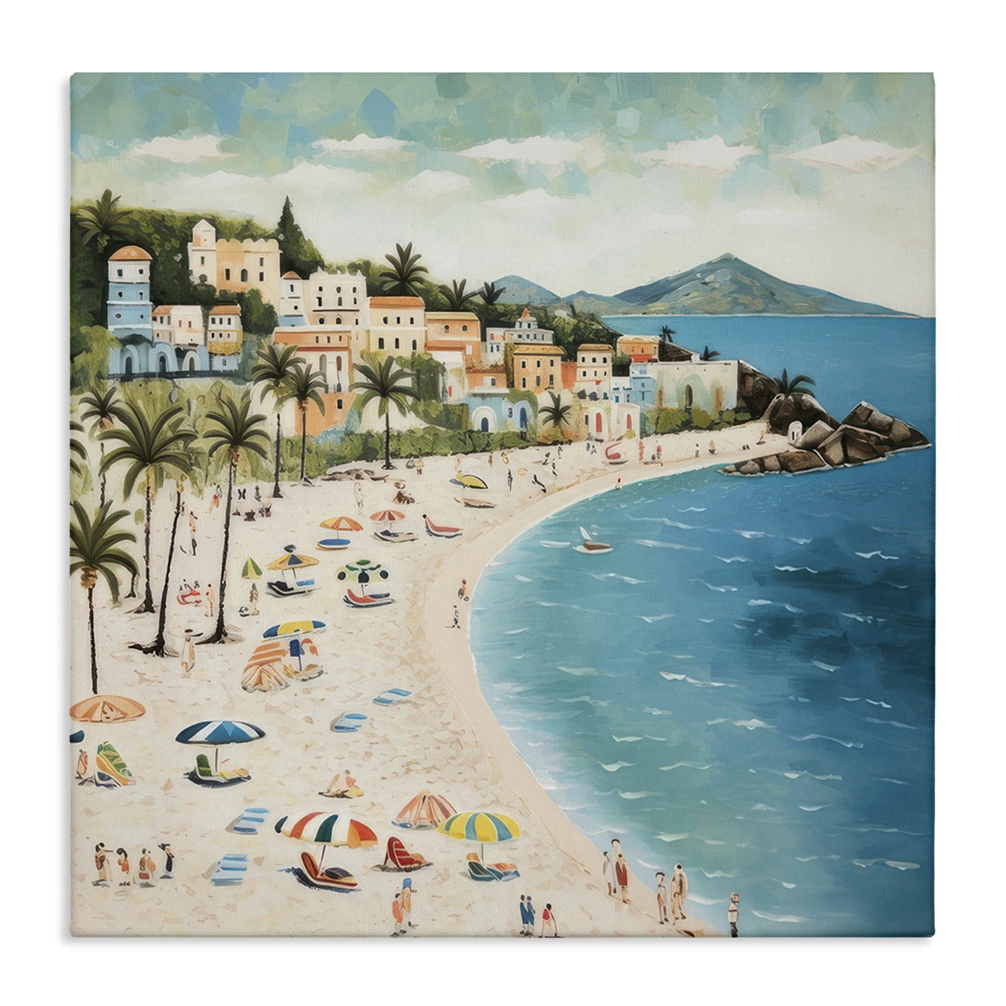 Stupell Industries Beach Water's Edge Nautical & Beach Painting Wrapped Canvas Art Print Wall Art, 30 x 30