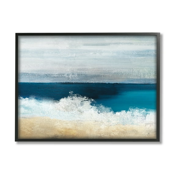 Stupell Industries Beach Waves Crashing Foam Panoramic Ocean View Painting Black Framed Art Print Wall Art, Design by Sophie 6