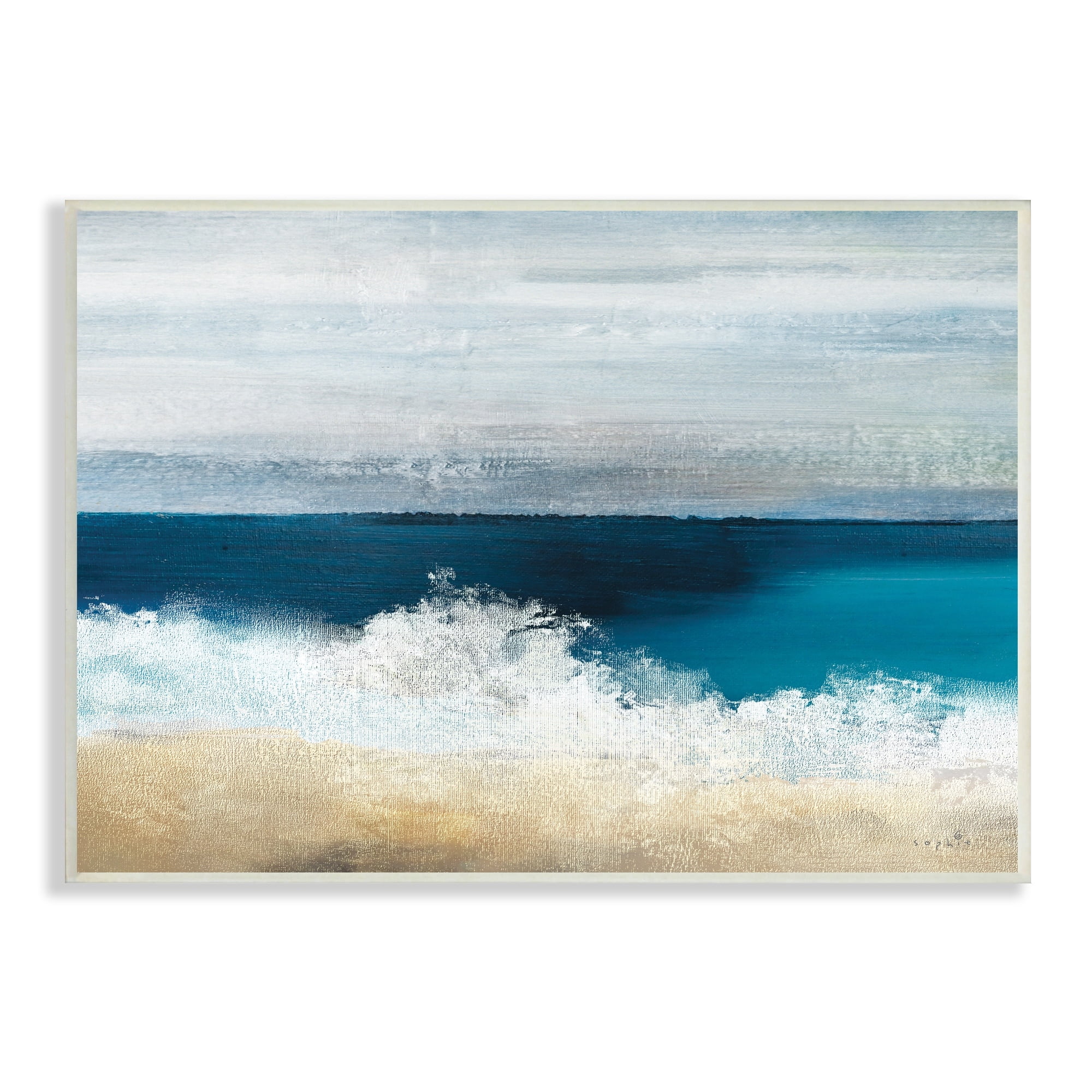 Stupell Industries Beach Waves Crashing Foam Panoramic Ocean View Painting Unframed Art Print Wall Art, Design by Sophie 6
