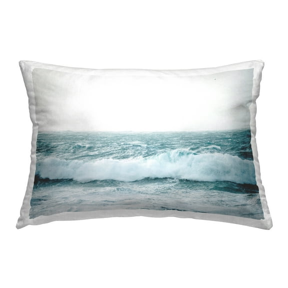 Stupell Industries Beach Waves Horizon Decorative Printed Throw Pillow Design by Nataly White.