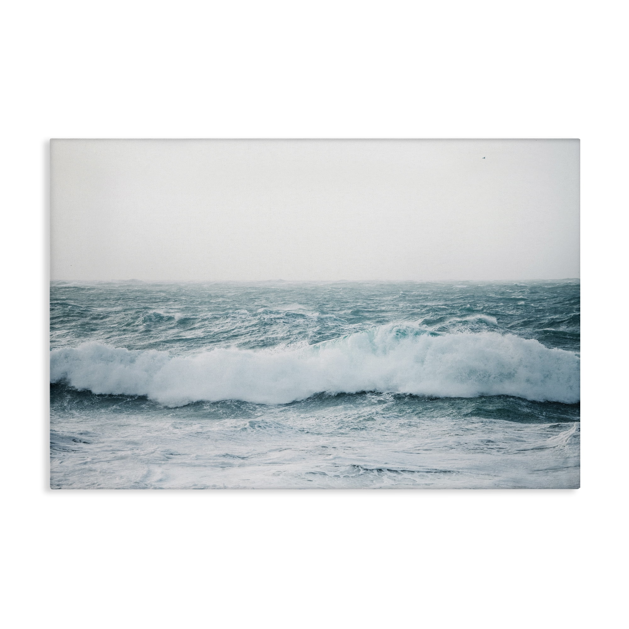 Stupell Industries Beach Waves Horizon Landscape & Nature Photography Wrapped Canvas Art Print Wall Art, 45 x 30