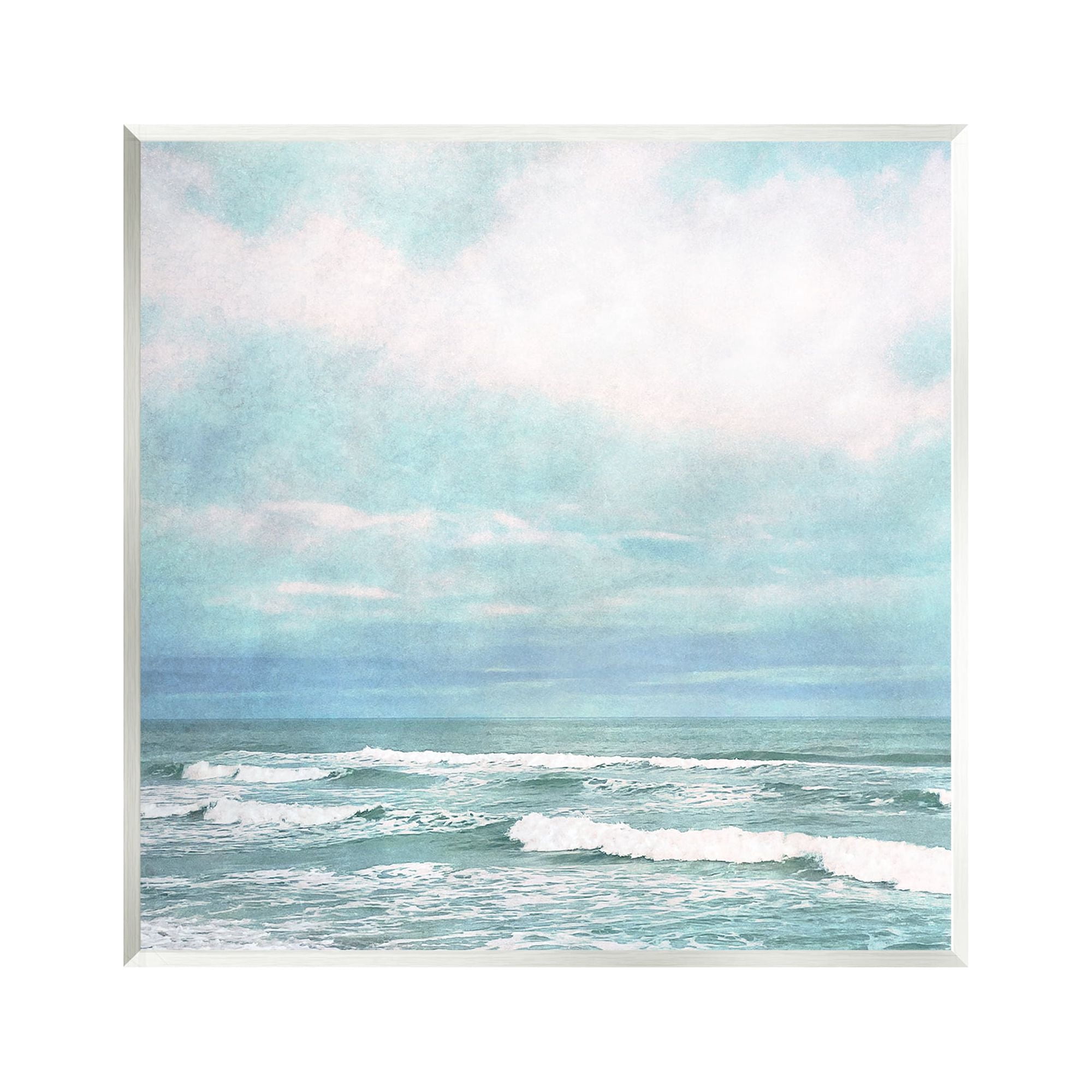Stupell Industries Beach Waves Horizon Landscape Painting Unframed Art Print Wall Art, 12 x 12