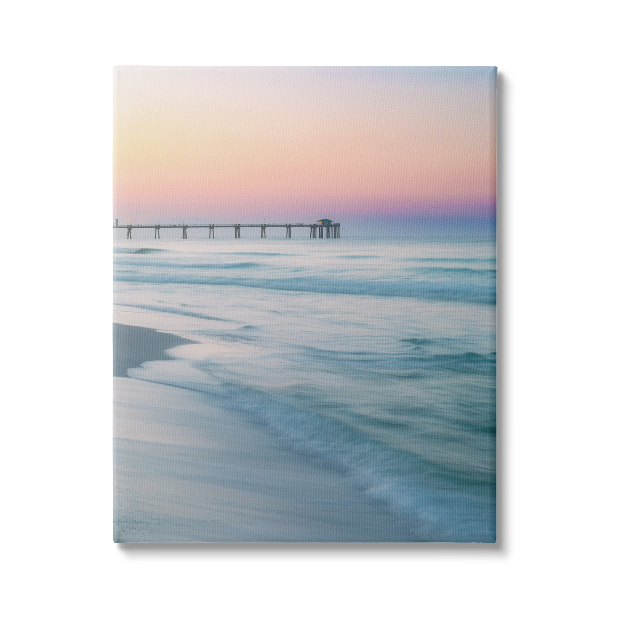 Stupell Industries Beach Waves Photography Landscape Photography Gallery Wrapped Canvas Art Print Wall Art, 36 x 48