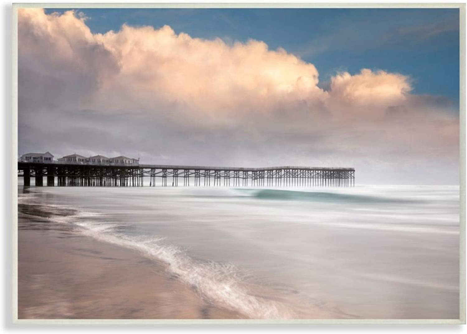 Stupell Industries Beach Wharf Blurred Waves Nautical Landscape Design by Lee Sie