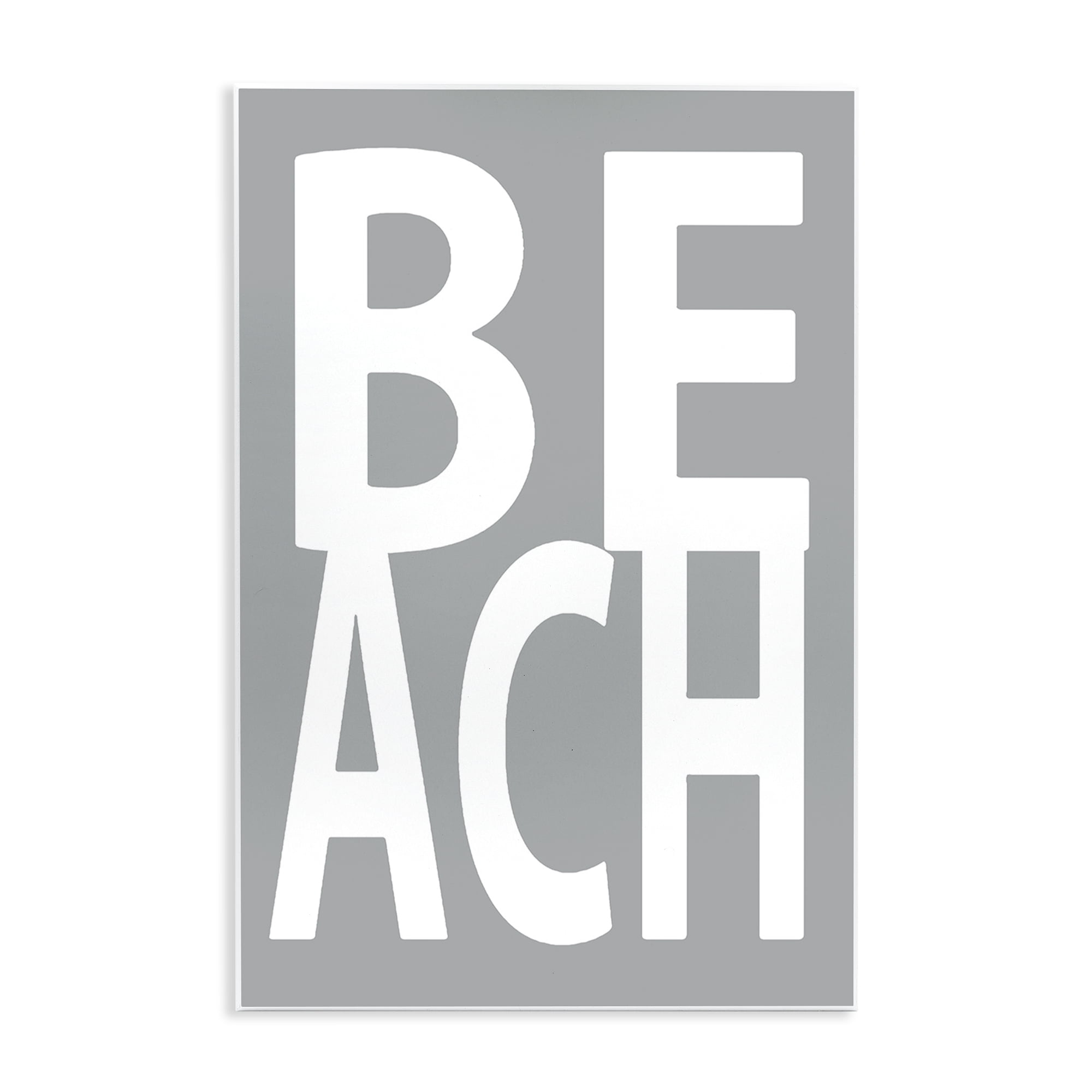 Stupell Industries Beach Word on Grey Typography Painting Unframed Art Print Wall Art, 13 x 19
