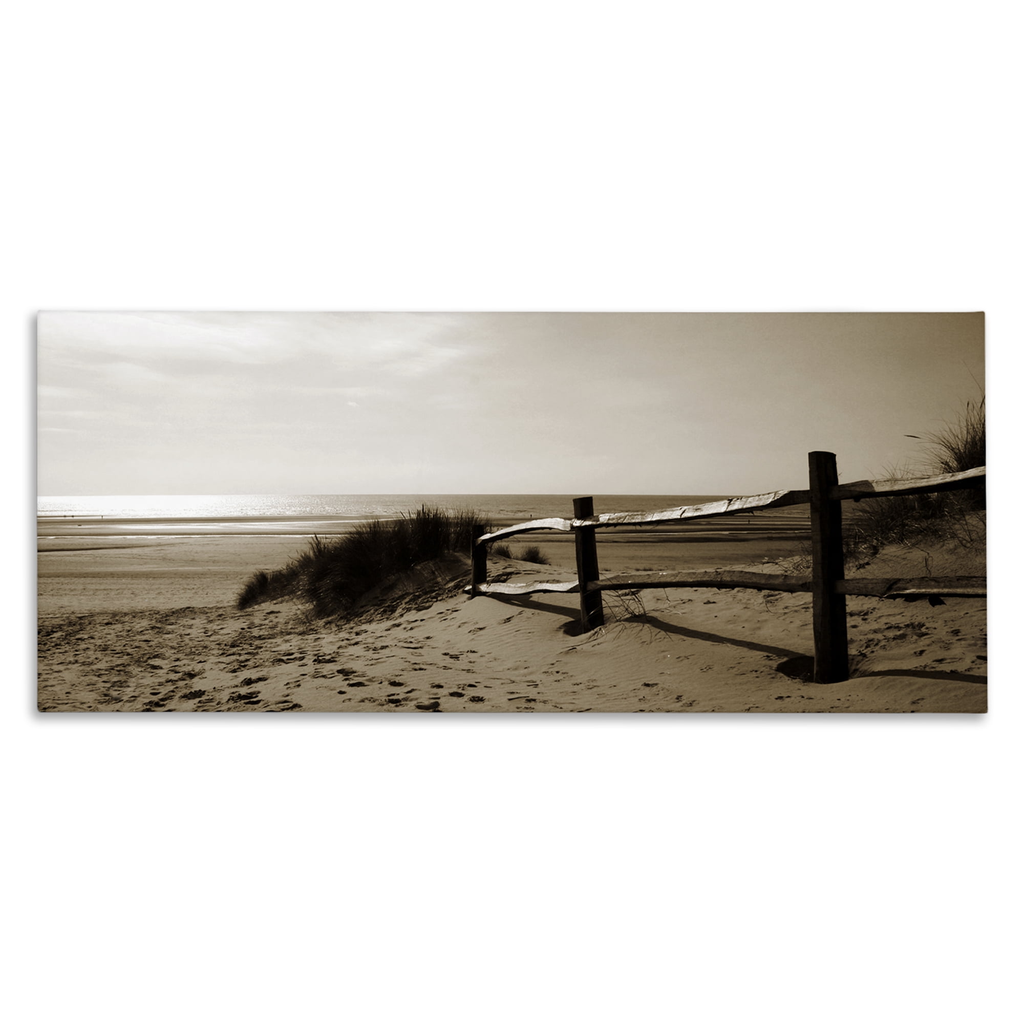 Stupell Industries Beach at Sundown Nautical & Beach Photography Wrapped Canvas Art Print Wall Art, 30 x 13