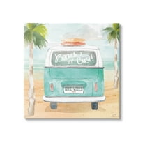 Stupell Industries Beach or Bust Blue Surf Cruiser Painting Gallery Wrapped Canvas Print Wall Art, Design by Dina June
