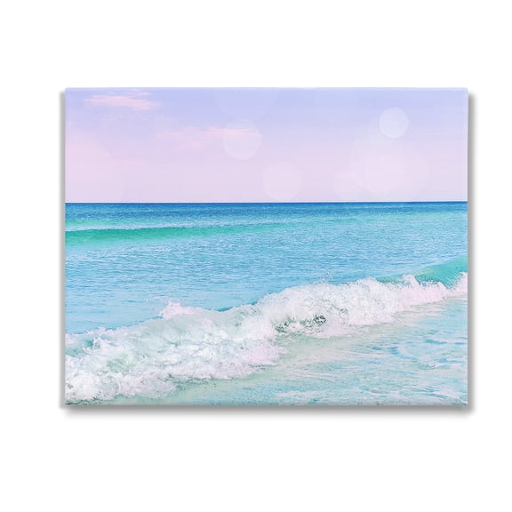 Stupell Industries Beach with Pastel Sky Landscape Painting Gallery Wrapped Canvas Art Print Wall Art, 20 x 16