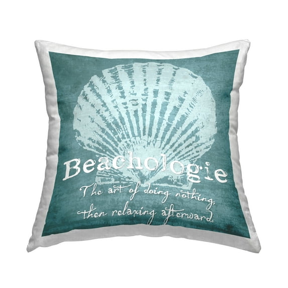 Stupell Industries Beachologie Art of Doing Nothing Square Decorative Printed Throw Pillow, 18 x 18