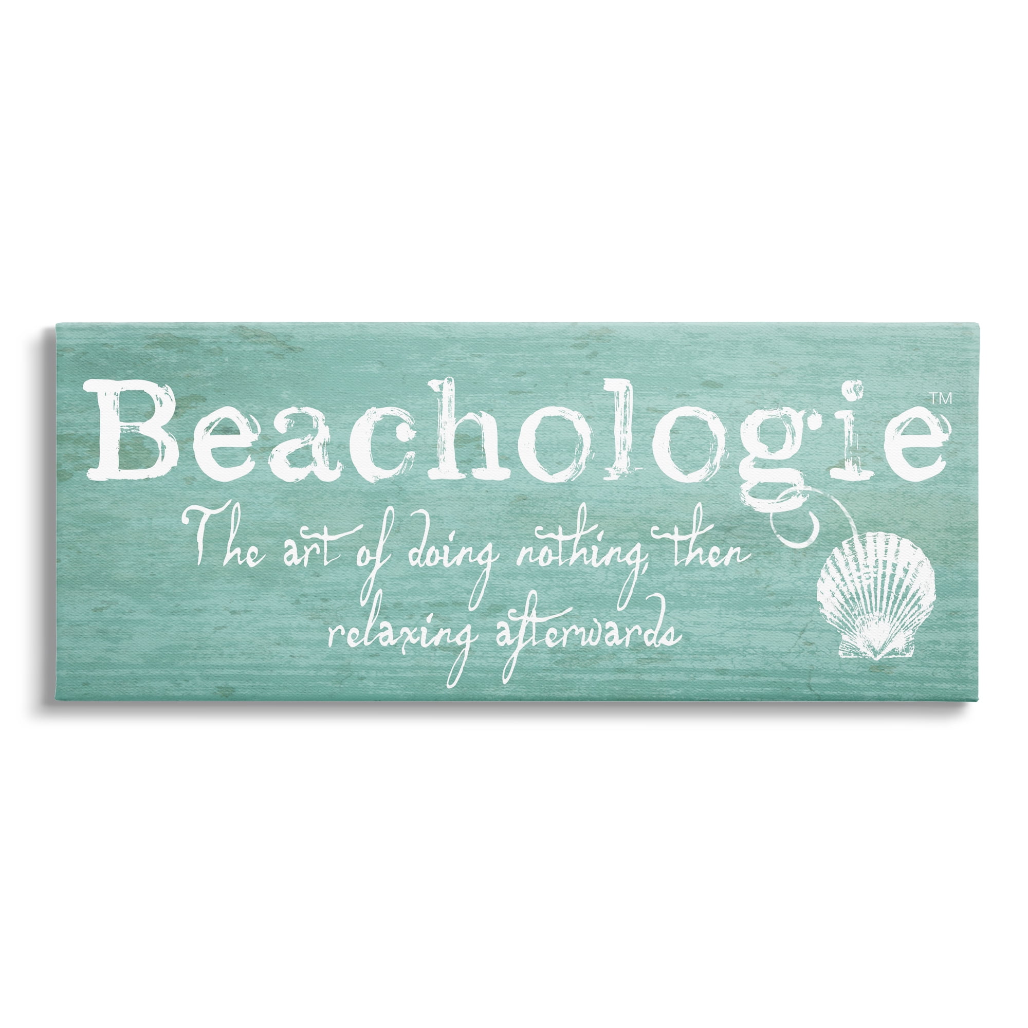 Beachologie Weathered Teal Wood Canvas Wall Art