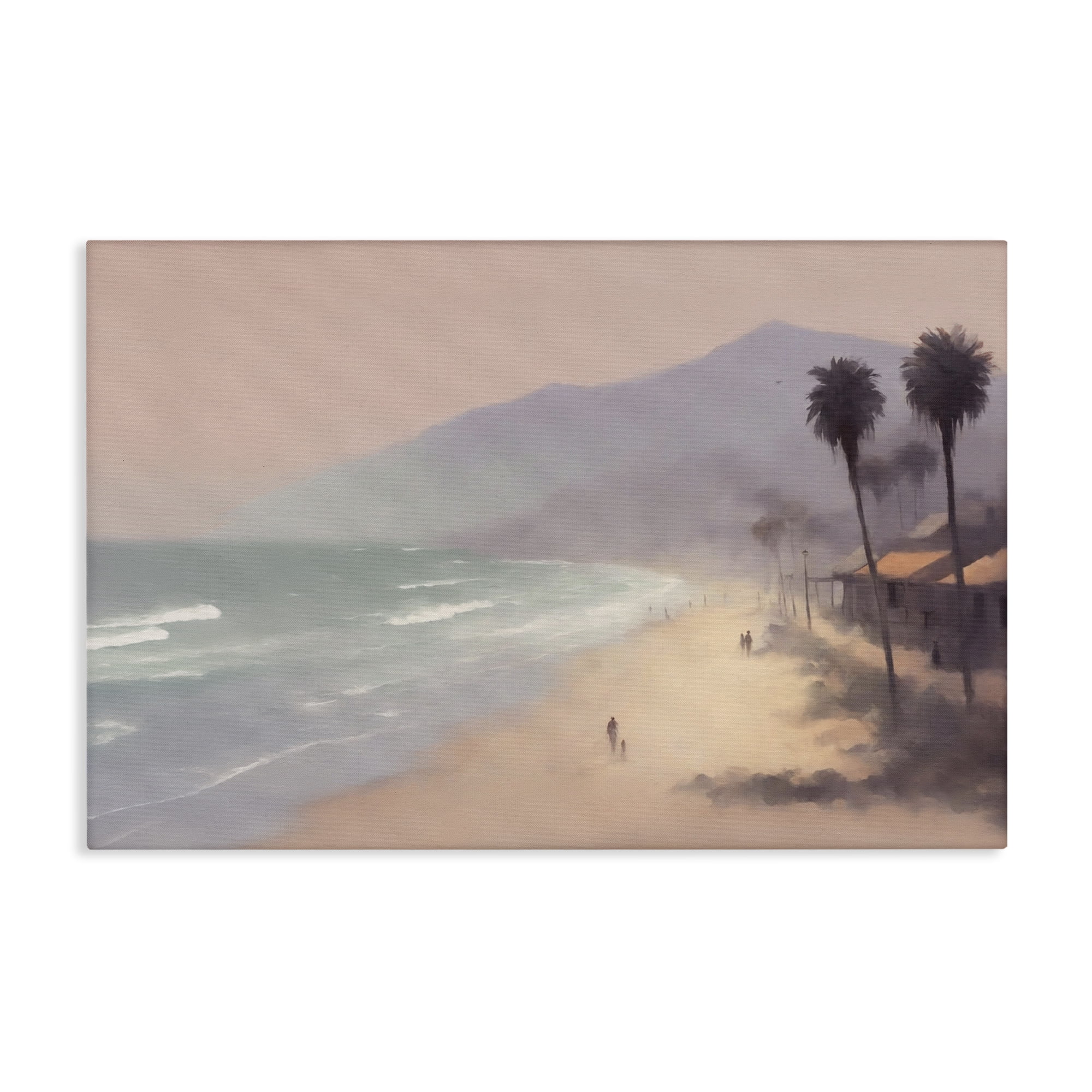 Stupell Industries Beachside Cabins View Landscape & Nature Painting Wrapped Canvas Art Print Wall Art, 24 x 16