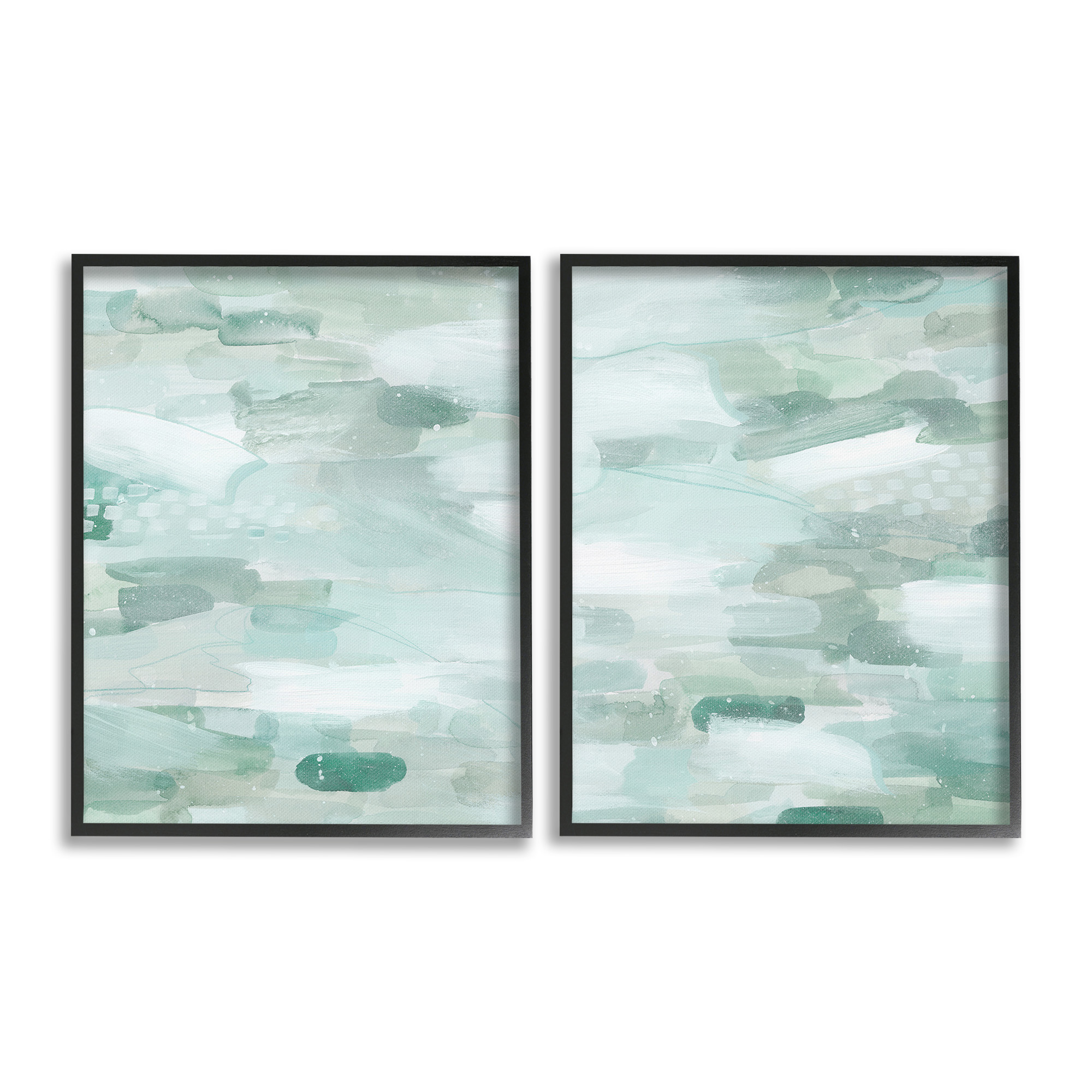 Stupell Industries Beachy Abstract Pattern Abstract Painting Black Framed Art Print Wall Art, 11 x 14, Set of 2