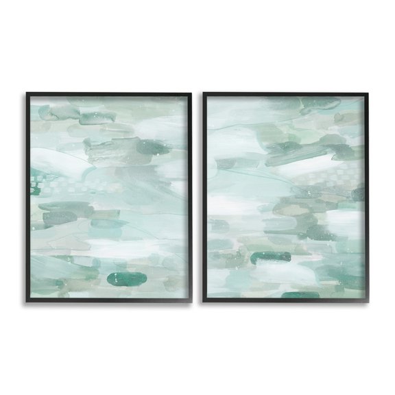 Stupell Industries Beachy Abstract Pattern Abstract Painting Black Framed Art Print Wall Art, 24 x 30, Set of 2