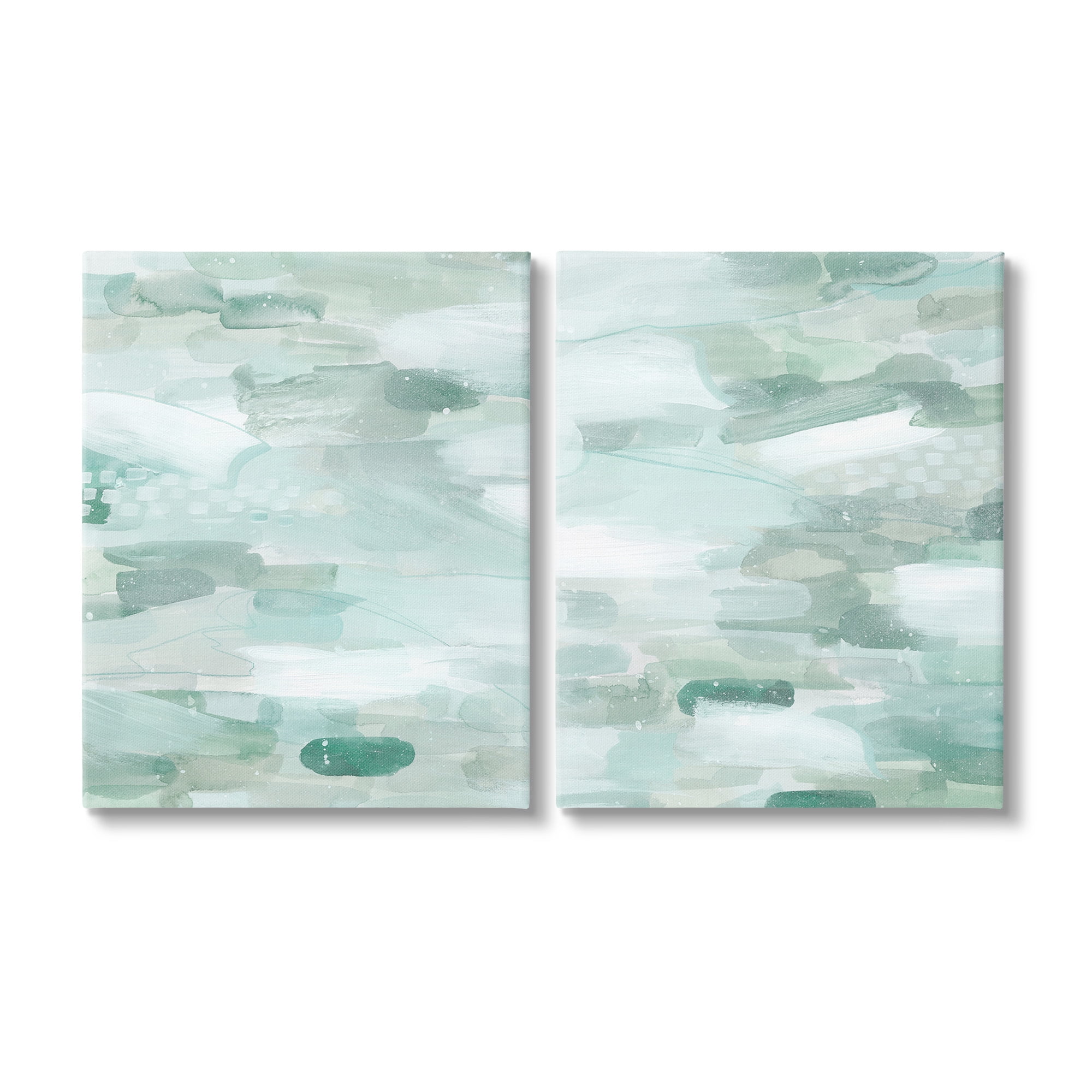 Stupell Industries Beachy Abstract Pattern Abstract Painting Gallery Wrapped Canvas Art Print Wall Art, 24 x 30, Set of 2