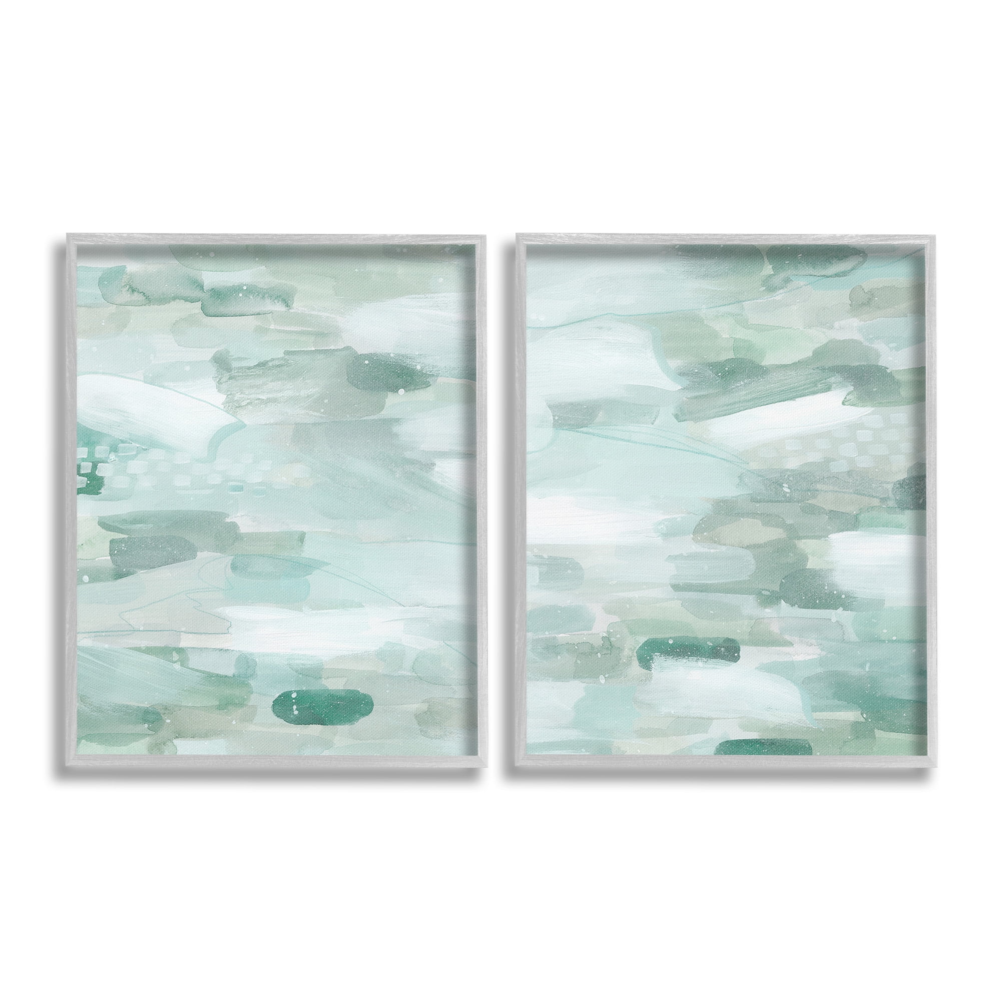 Stupell Industries Beachy Abstract Pattern Abstract Painting Gray Framed Art Print Wall Art, 11 x 14, Set of 2