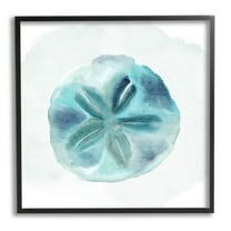 Stupell Industries Beachy Blue Sand Dollar Graphic Art Black Framed Art Print Wall Art, Design by Kim Allen