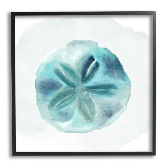 Stupell Industries Beachy Blue Sand Dollar Graphic Art Black Framed Art Print Wall Art, Design by Kim Allen