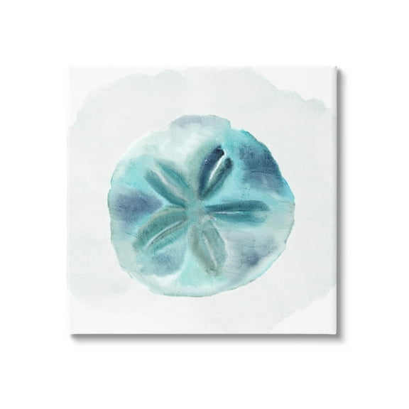 Stupell Industries Beachy Blue Sand Dollar Graphic Art Gallery Wrapped Canvas Print Wall Art, Design by Kim Allen
