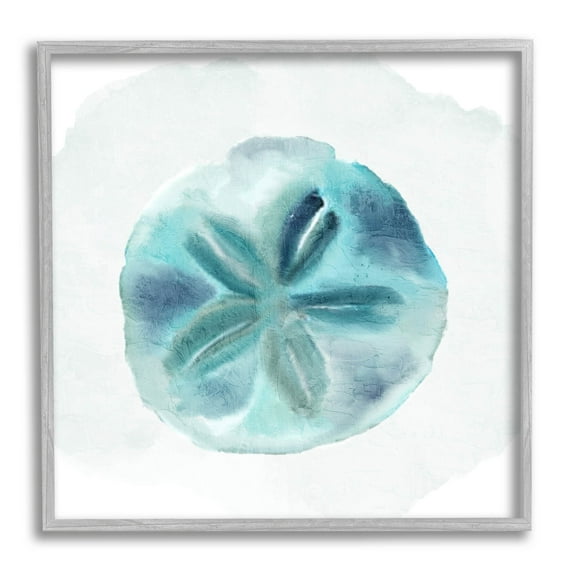 Stupell Industries Beachy Blue Sand Dollar Graphic Art Gray Framed Art Print Wall Art, Design by Kim Allen