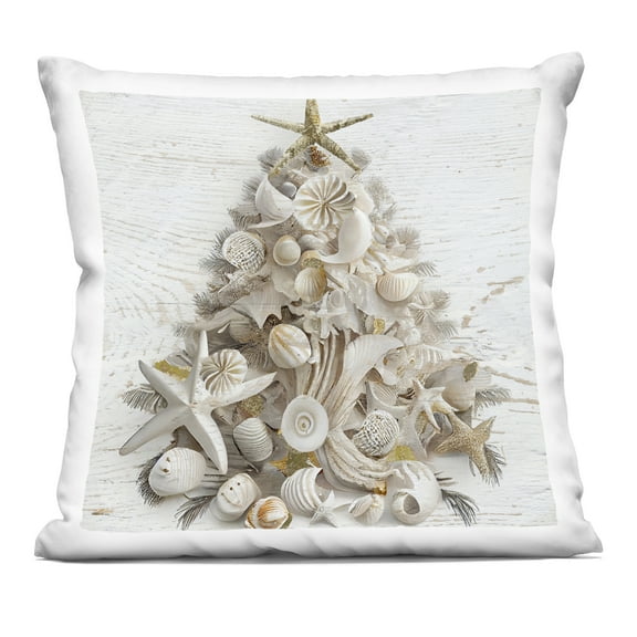 Stupell Industries Beachy Shiplap Christmas Tree Decorative Printed Throw Pillow design by Sasha, 18 x 7 x 18