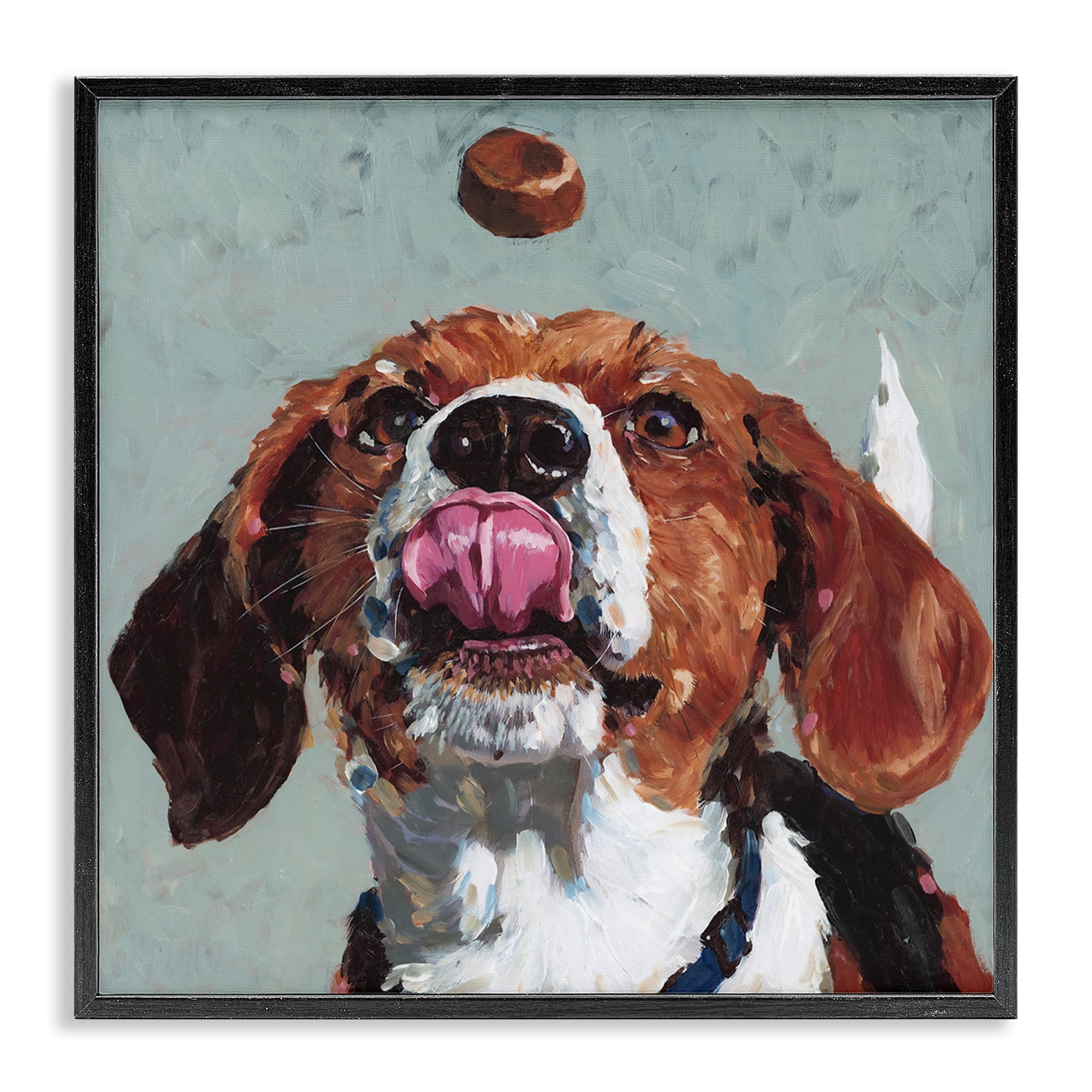 Stupell Industries Beagle Treat Excitement Black Framed Giclee Art, design by Studio Bautista