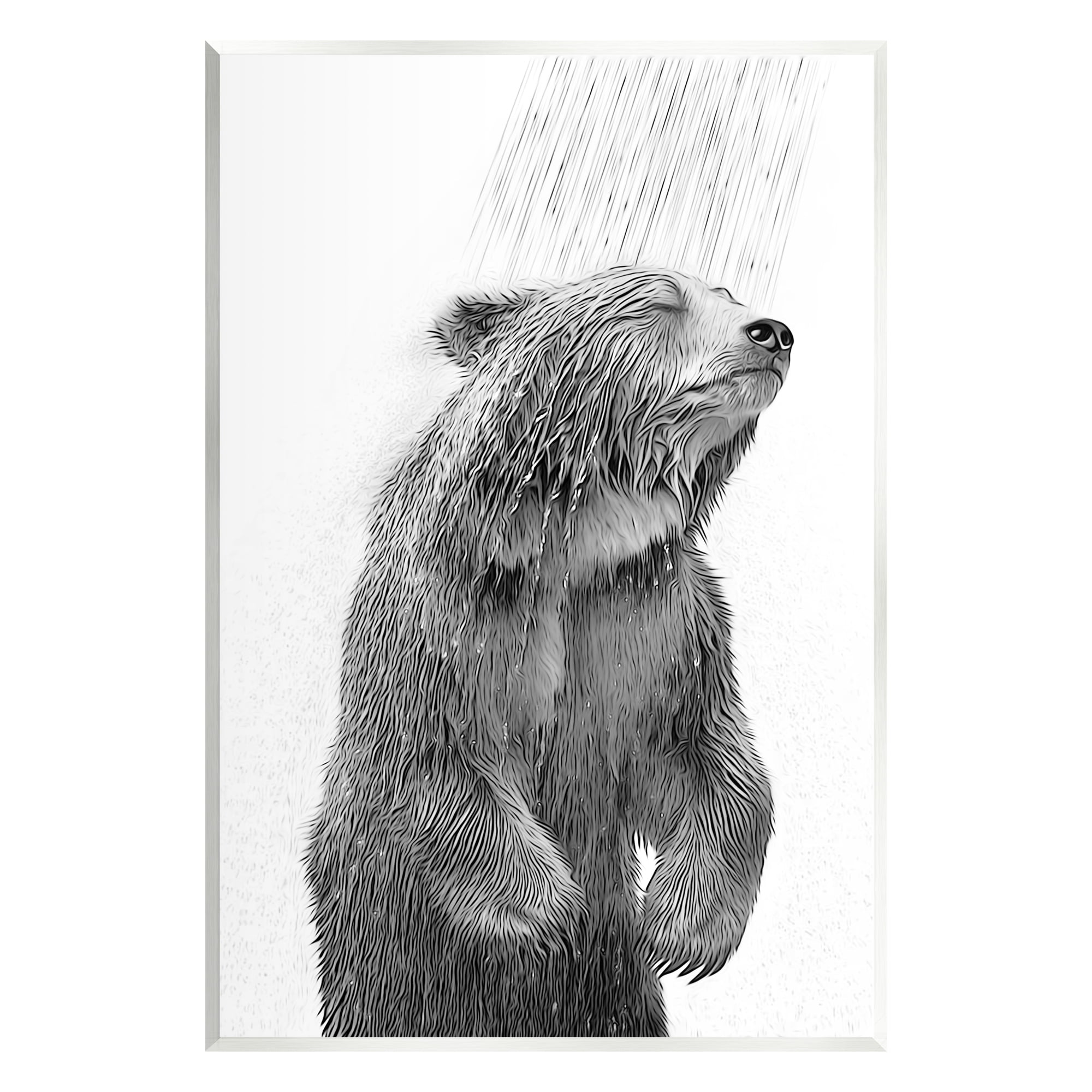 Stupell Industries Bear Bathroom Splash Animals & Insects Painting Unframed Art Print Wall Art, 13 x 19