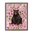thumbnail image 1 of Stupell Industries Scandinavian Bear & Blackberry Plants Brown Floating Frame Canvas Art, 17 x 21, by Renee Thompson, 1 of 8