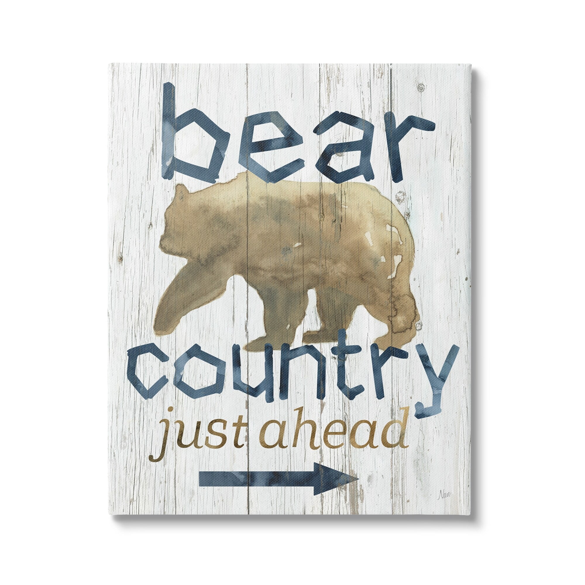 Stupell Industries Bear Country Silhouette Text Rustic Cabin Sign, 30 x 40, Design by Nan