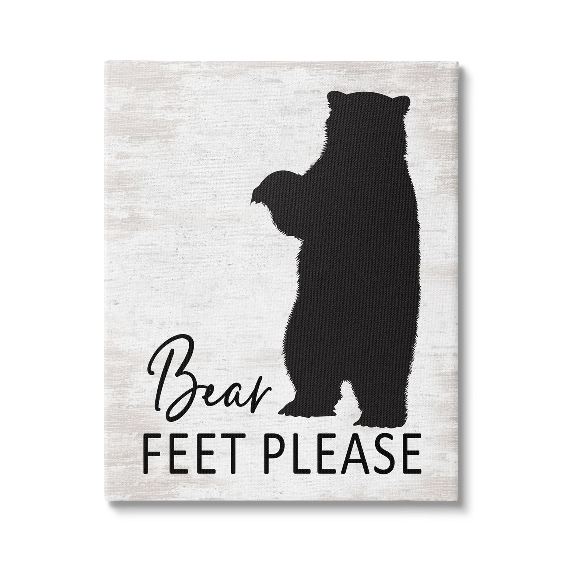 Stupell Industries Bear Feet Remove Shoes Cabin Entrance Sign Graphic Art Gallery Wrapped Canvas Print Wall Art, Design by Lettered and Lined