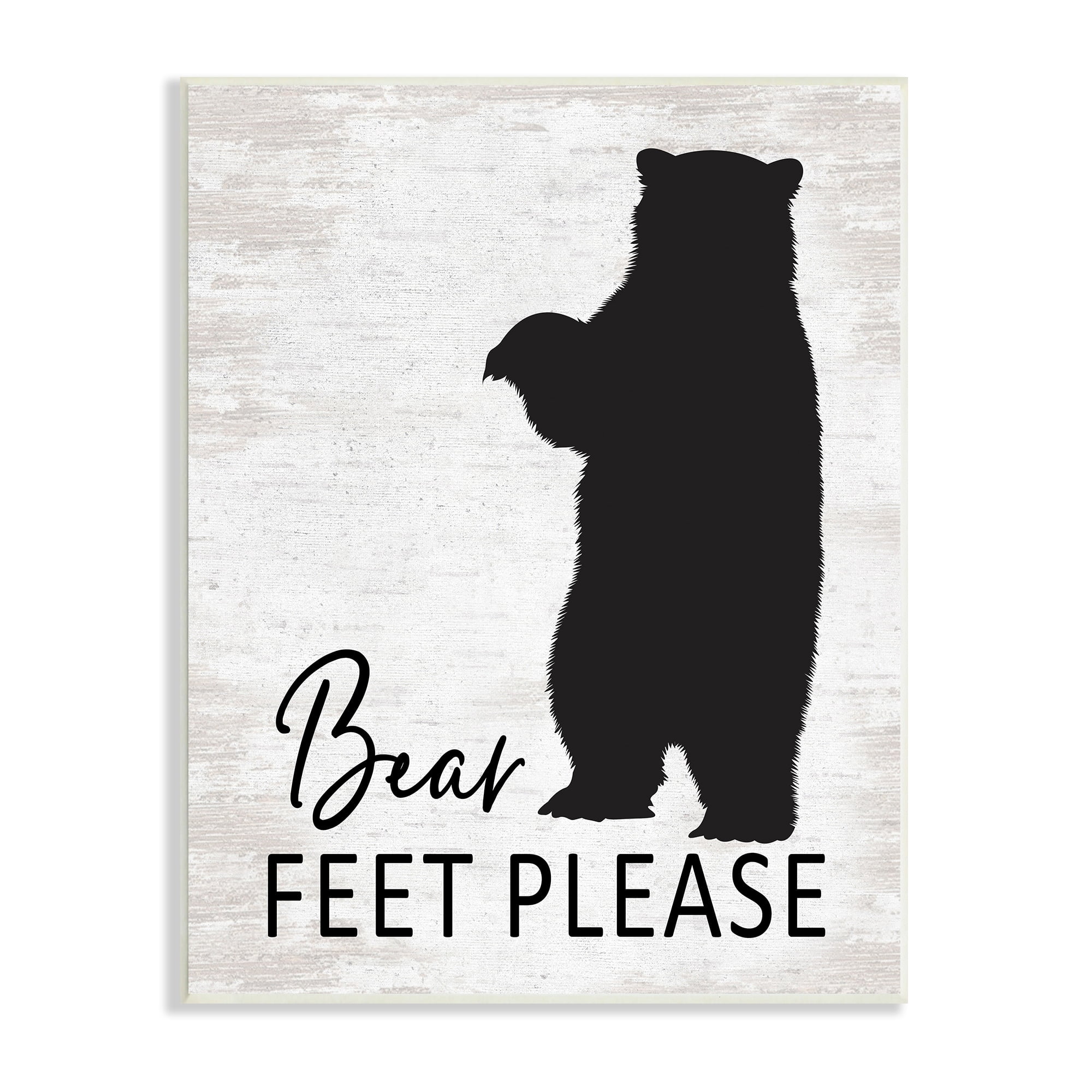 Stupell Industries Bear Feet Remove Shoes Cabin Entrance Sign Graphic Art Unframed Art Print Wall Art, Design by Lettered and Lined