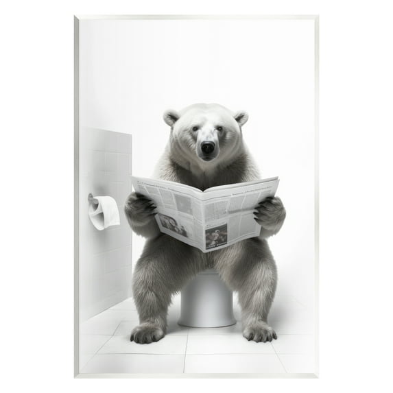 Stupell Industries Bear Reading Newspaper Animals & Insects Painting Unframed Art Print Wall Art, 10 x 15