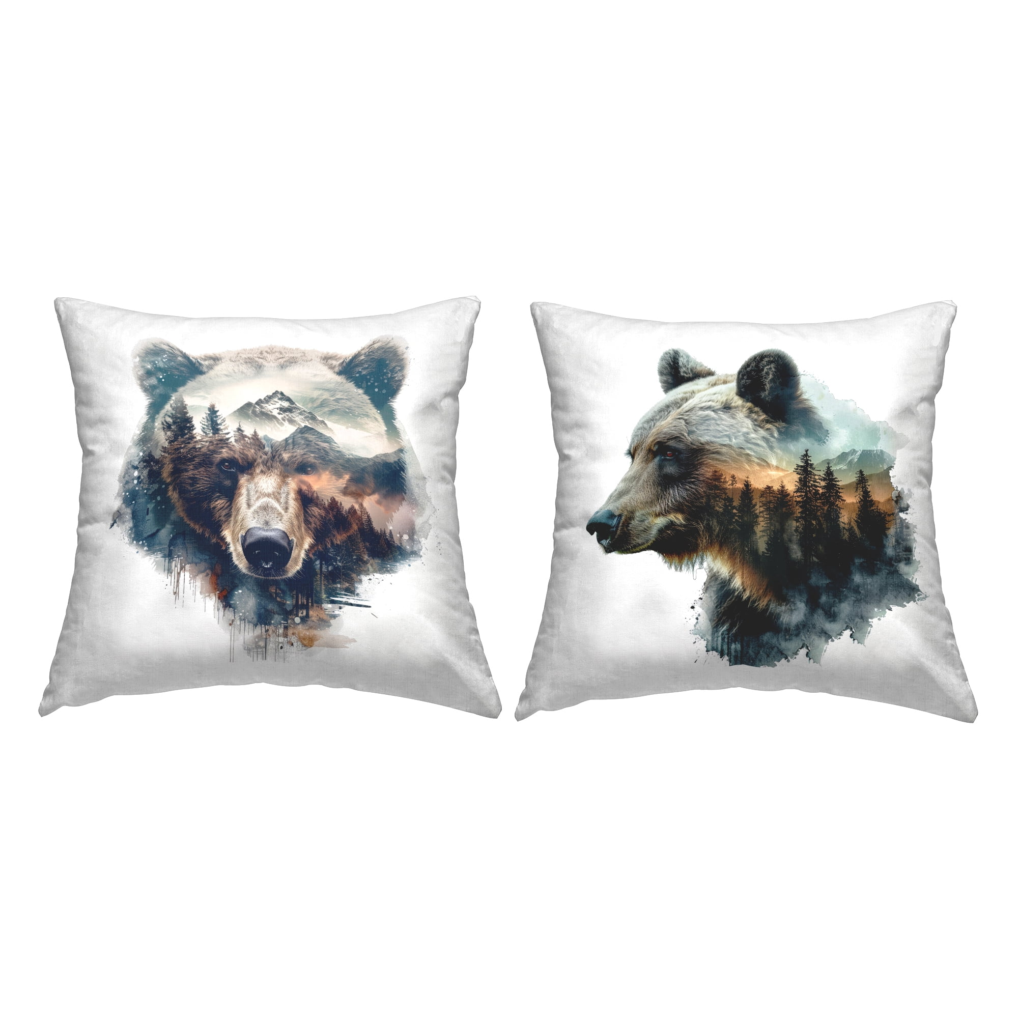 Stupell Industries Bear Silhouettes Forest Decorative Printed Throw Pillow Design by LSR Design Studio.