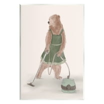 Stupell Industries Bear Vacuuming in Apron Animals & Insects Painting Unframed Art Print Wall Art, 10 x 15