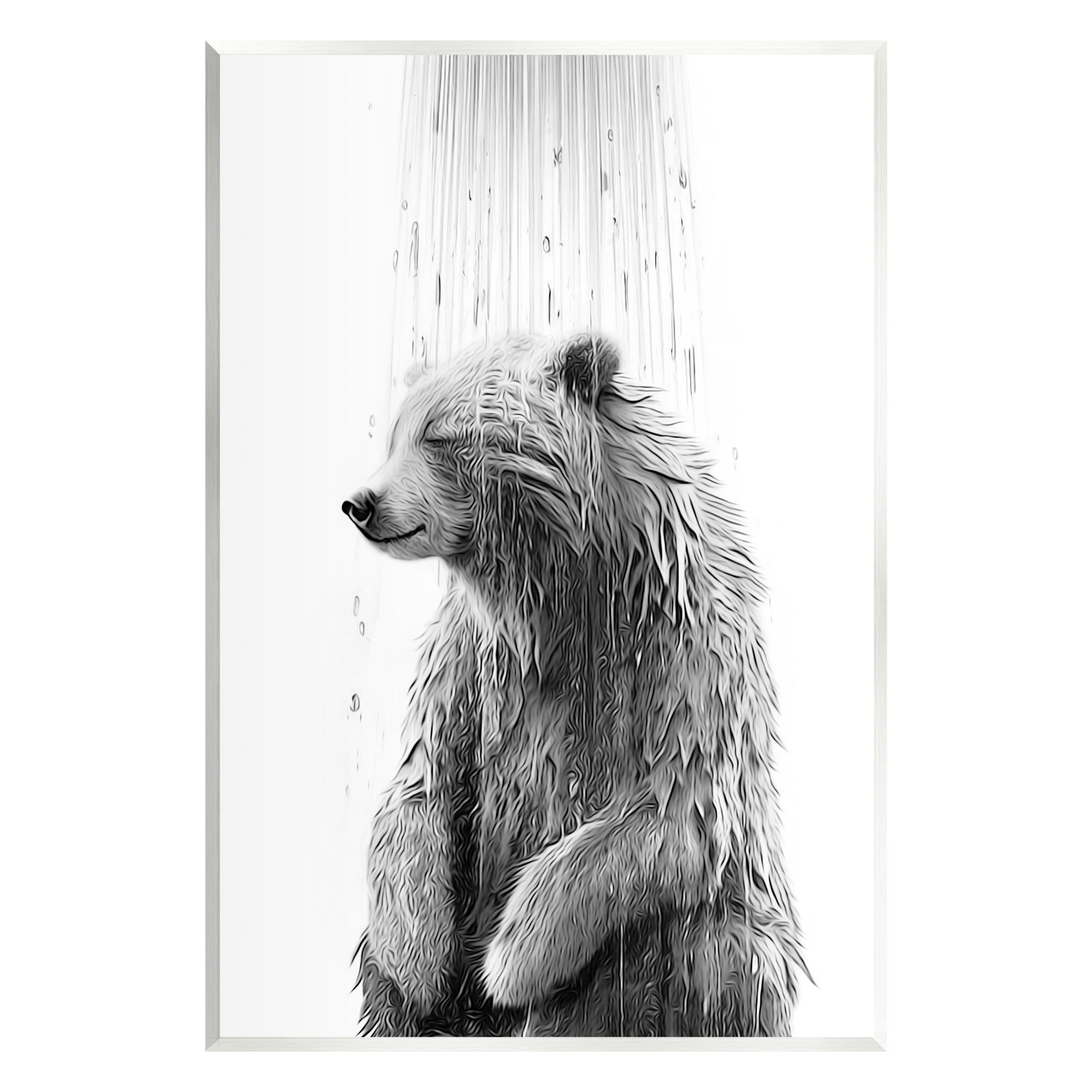 Stupell Industries Bear Water Splash Animals & Insects Painting Unframed Art Print Wall Art, 13 x 19