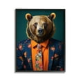 thumbnail image 1 of Stupell Industries Bear in Floral Suit Animals & Insects Painting Black Framed Art Print Wall Art, 11 x 14, 1 of 9