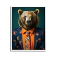 thumbnail image 1 of Stupell Industries Bear in Floral Suit Animals & Insects Painting White Framed Art Print Wall Art, 11 x 14, 1 of 9