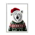thumbnail image 1 of Stupell Industries Bear in Holiday Sweater Holiday Painting White Framed Art Print Wall Art, 24 x 30, 1 of 9