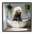 thumbnail image 1 of Stupell Industries Bear in Refreshing Spa Bath Animals Painting Black Framed Art Print Wall Art, 17 x 17, 1 of 8
