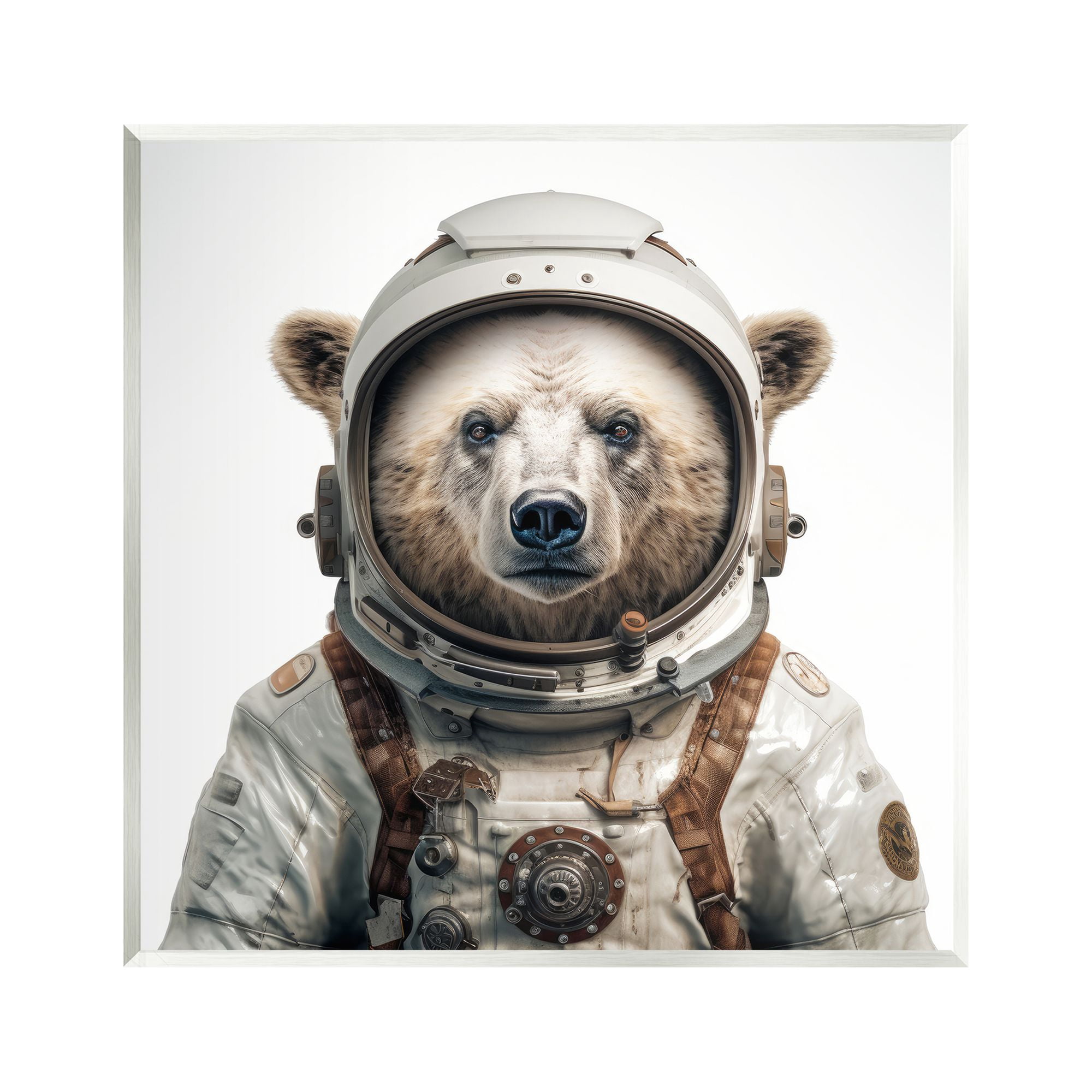 Stupell Industries Bear in Space Suit Animals & Insects Painting Unframed Art Print Wall Art, 12 x 12