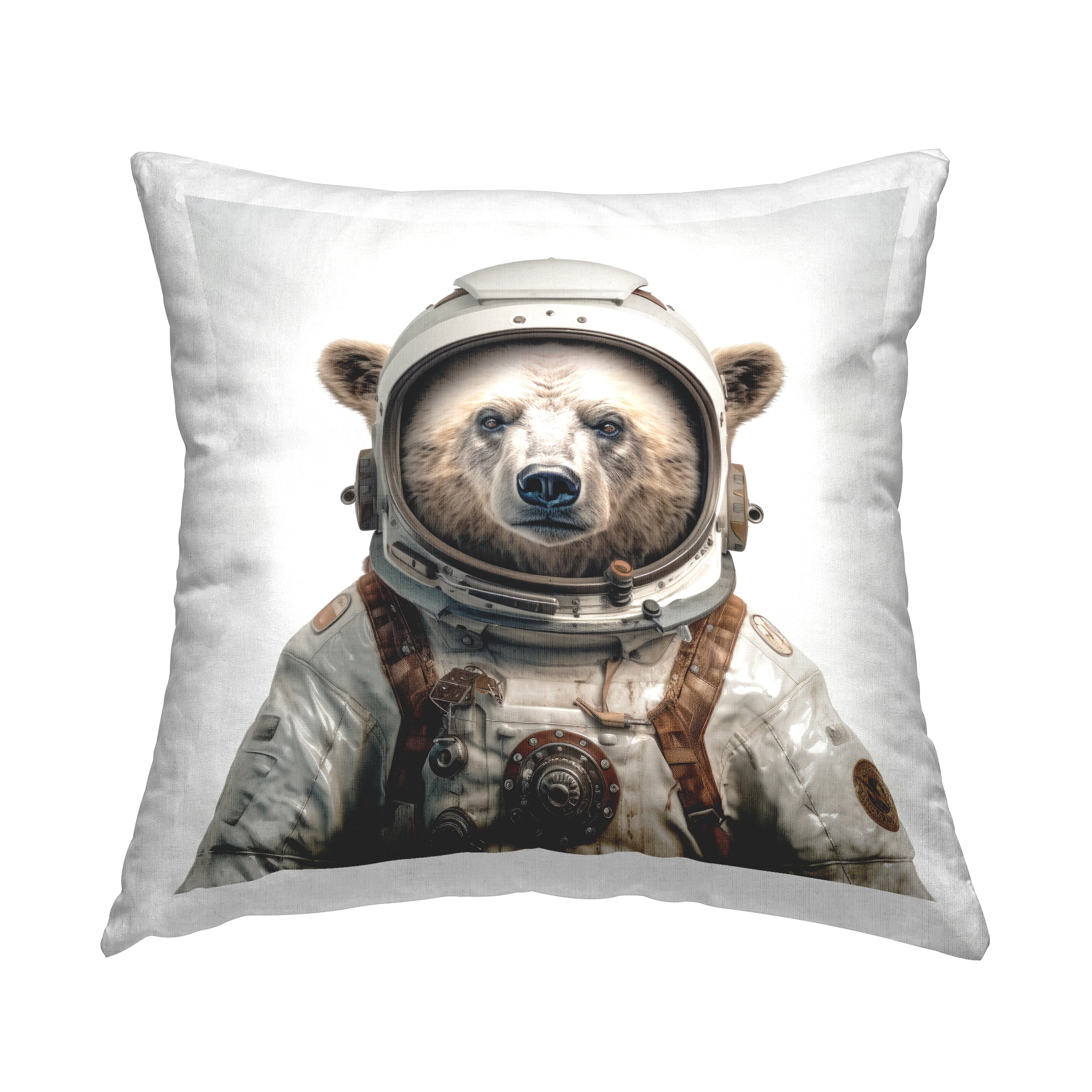 Stupell Industries Bear in Space Suit Decorative Printed Throw Pillow, 18 x 18