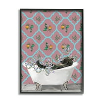 Stupell Industries Bear with Bathtub Bubbles Animals & Insects Painting Black Framed Art Print Wall Art, 11 x 14